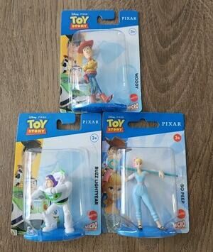 Disney Pixar 3 Toy Story Micro Collection Figurines Woody Buzz Lightyear Bo Peep